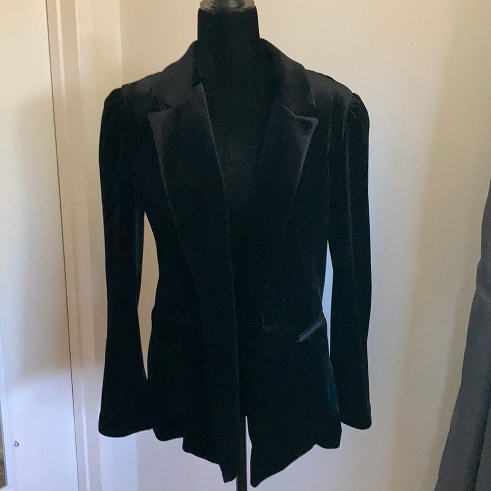 Leith Velvet Open Front Blazer Small
